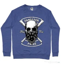 Bluza ADLER barbat Gangster skull Albastru melanj