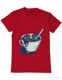 Tricou ADLER barbat Galaxy mug Rosu