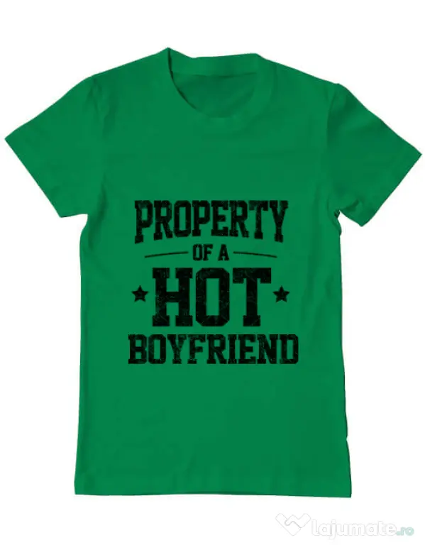 Tricou ADLER barbat Property of a hot boyfriend Verde mediu