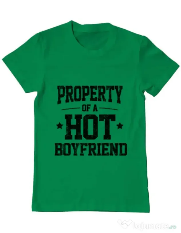 Tricou ADLER barbat Property of a hot boyfriend Verde mediu