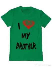 Tricou ADLER barbat I love my brother Verde mediu