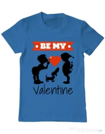 Tricou ADLER barbat Be my valentine Albastru azuriu