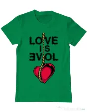 Tricou ADLER barbat Love is evil Verde mediu 