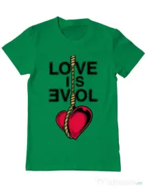 Tricou ADLER barbat Love is evil Verde mediu