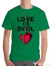 Tricou ADLER barbat Love is evil Verde mediu 