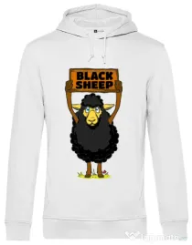 Hoodie barbat cu gluga Black sheep Alb