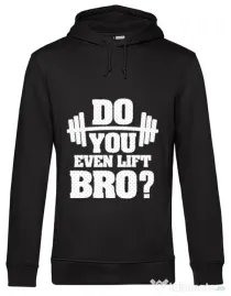 Hoodie barbat cu gluga Do you even lift Negru