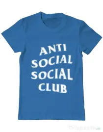 Tricou ADLER barbat Anti social Albastru azuriu