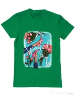 Tricou ADLER barbat High Heels and roses Verde mediu