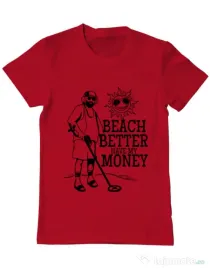 Tricou ADLER barbat Beach better have my money Rosu