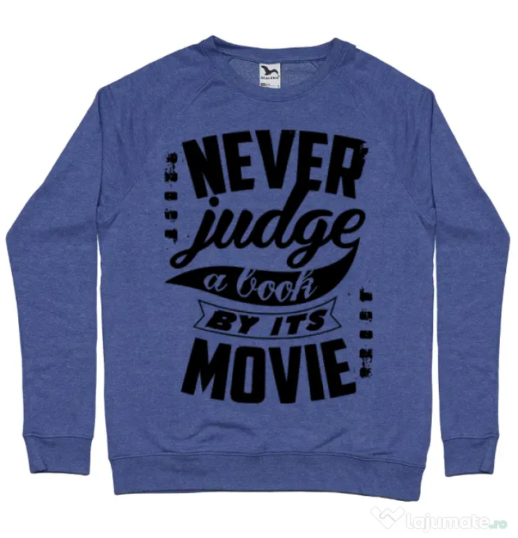 Bluza ADLER barbat Never judge a book Albastru melanj