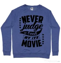 Bluza ADLER barbat Never judge a book Albastru melanj