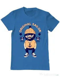 Tricou ADLER barbat Original sailor Albastru azuriu