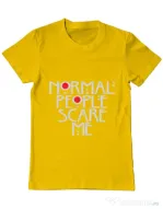 Tricou ADLER barbat Normal people scare me Galben