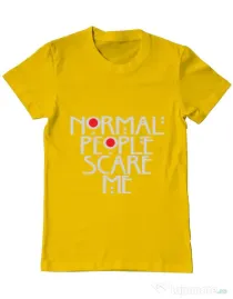 Tricou ADLER barbat Normal people scare me Galben