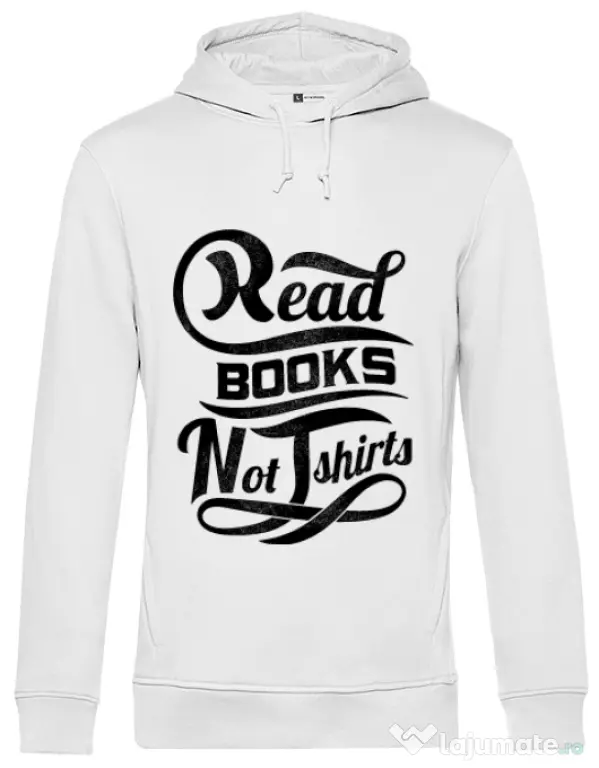 Hoodie barbat cu gluga Read books Alb