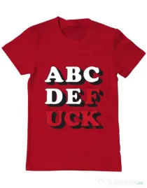 Tricou ADLER barbat The alphabet Rosu