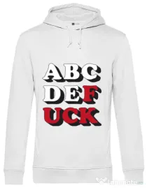 Hoodie barbat cu gluga The alphabet Alb
