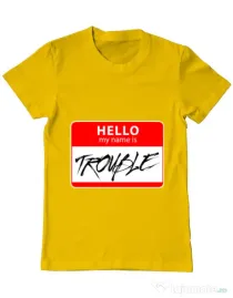 Tricou ADLER barbat Trouble Galben