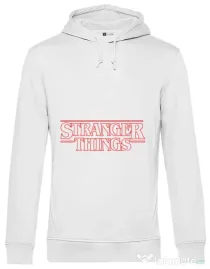 Hoodie barbat cu gluga Stranger things outline Alb
