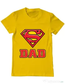 Tricou ADLER barbat Super Dad Galben