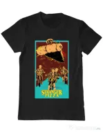 Tricou ADLER barbat Stranger pizza Negru