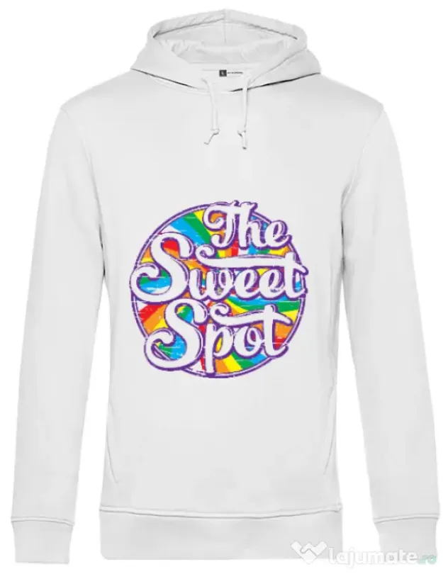 Hoodie barbat cu gluga The sweet spot Alb