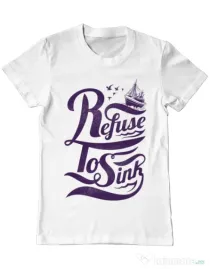 Tricou ADLER barbat Refuse to sink Alb