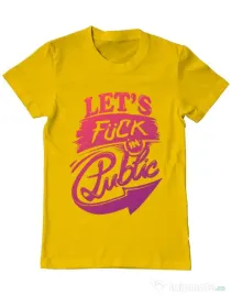 Tricou ADLER barbat Let's fuck in public Galben