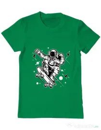 Tricou ADLER barbat Skate Space Verde mediu