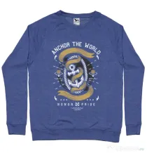 Bluza ADLER barbat Anchor The World Albastru melanj