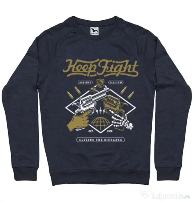 Bluza ADLER barbat Keep Fight Denim inchis