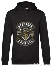 Hoodie barbat cu gluga Stronger Than All Negru