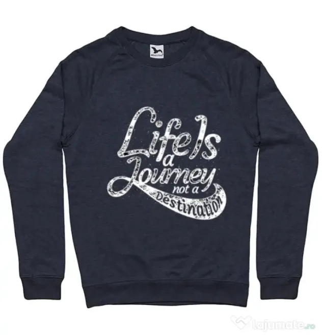 Bluza ADLER barbat Life Is A Journey Denim inchis