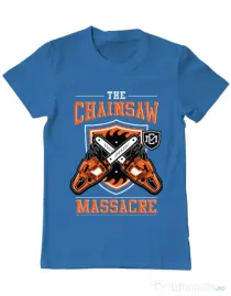 Tricou ADLER barbat The Chainsaw Massacre Albastru azuriu