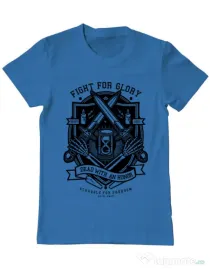 Tricou ADLER barbat Fight For Glory Albastru azuriu