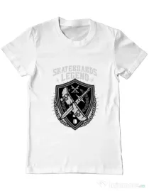 Tricou ADLER barbat Skateboards Legend Alb