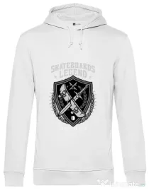 Hoodie barbat cu gluga Skateboards Legend Alb