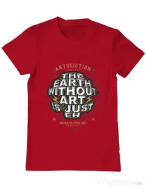 Tricou ADLER barbat The Earth Without Art Rosu
