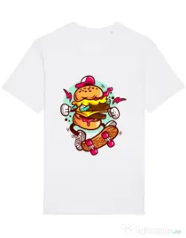 Tricou STANLEY STELLA barbat Burger Skater Alb