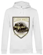 Hoodie barbat cu gluga Classic Wheel Alb