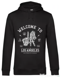 Hoodie barbat cu gluga Welcome To L.A Negru