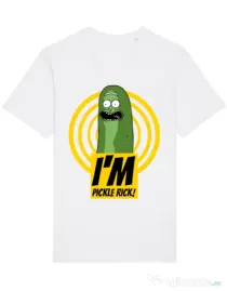 Tricou STANLEY STELLA barbat I'm pickle Rick! Alb