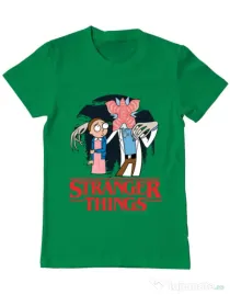 Tricou ADLER barbat Stranger Ricks Verde mediu