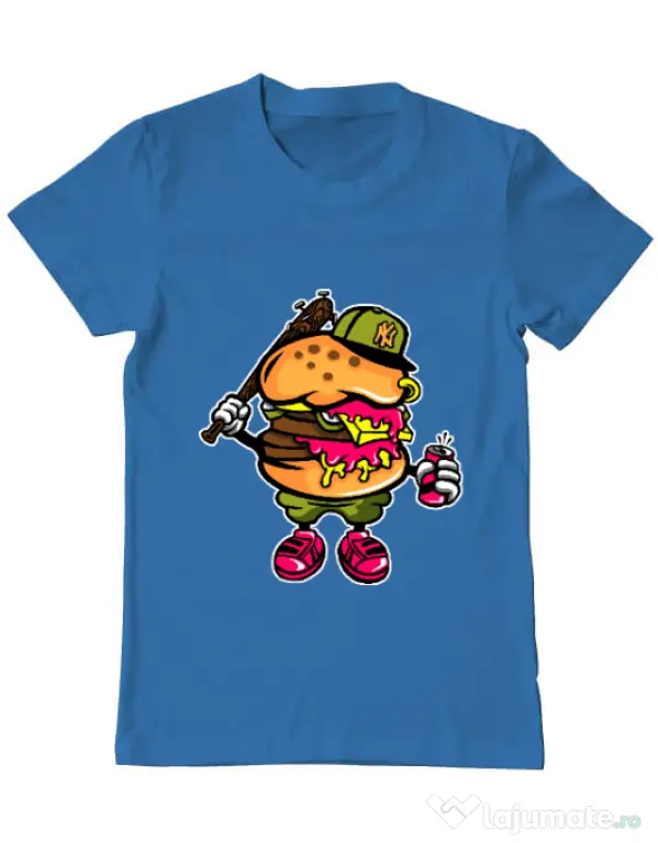 Tricou ADLER barbat Bastard burger Albastru azuriu