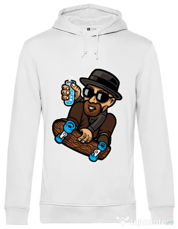 Hoodie barbat cu gluga Chemical board Alb