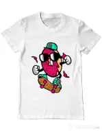 Tricou ADLER barbat Donut skater Alb