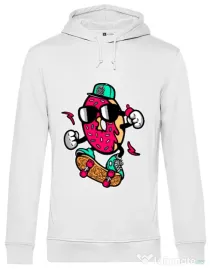 Hoodie barbat cu gluga Donut skater Alb