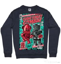 Bluza ADLER barbat Giant robot combat Denim inchis