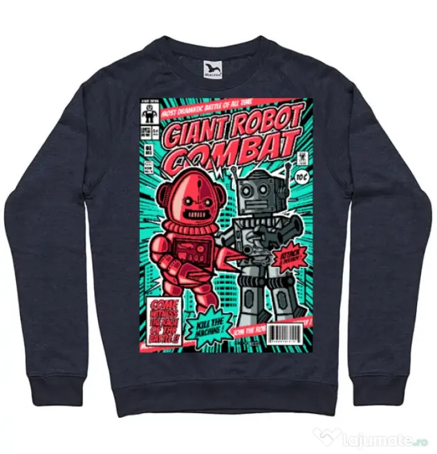 Bluza ADLER barbat Giant robot combat Denim inchis